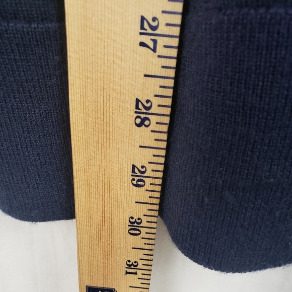 Brooks Brothers Quarter Zip Navy Striped Long Sleeve Fine Merino Wool Sz XL - Picture 7 of 8